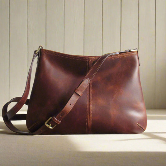 Brown Leather Medium Crossbody Bag