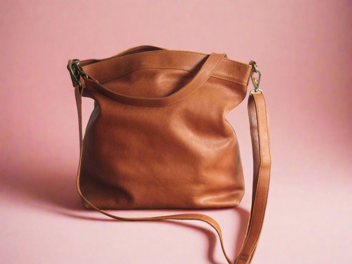 Tan Leather Hobo Bag