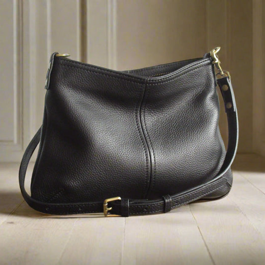 Mini Leather Crossbody Bag, Small Black Clutch Purse