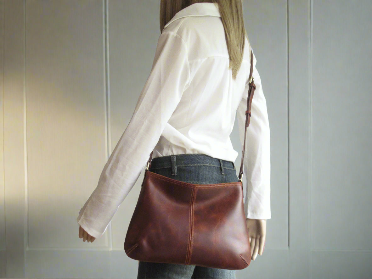 Brown Leather Medium Crossbody Bag