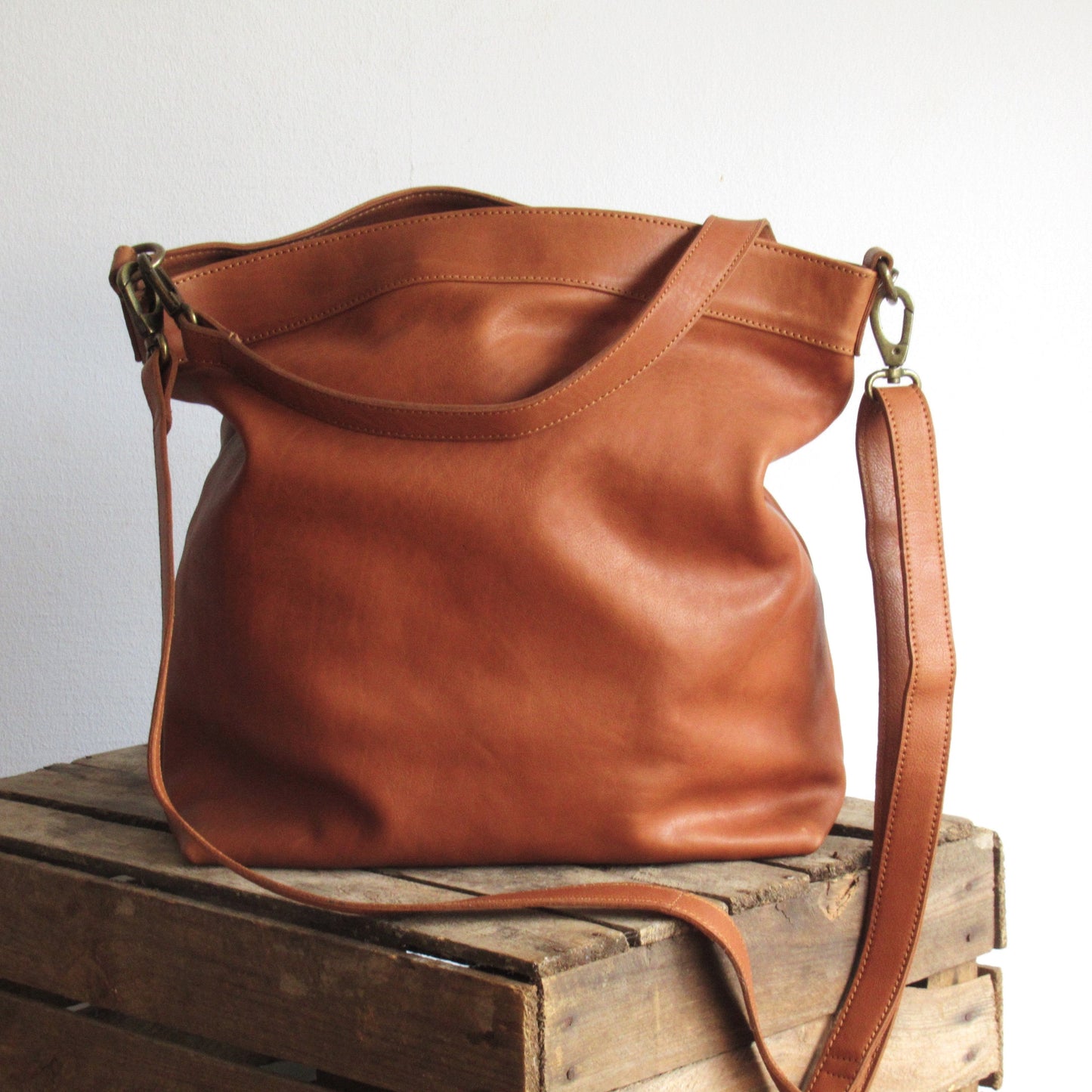 Tan Leather Hobo Bag