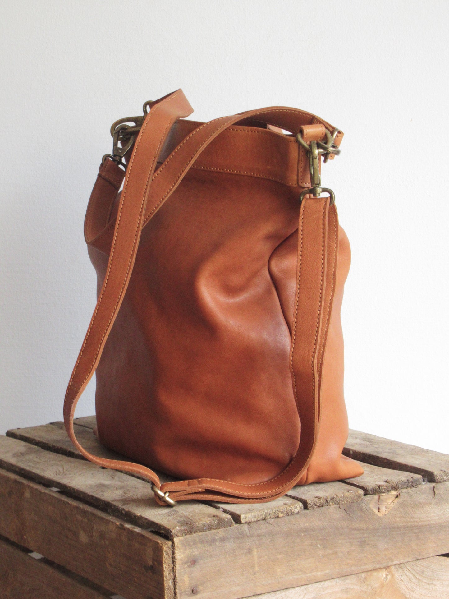 Tan Leather Hobo Bag