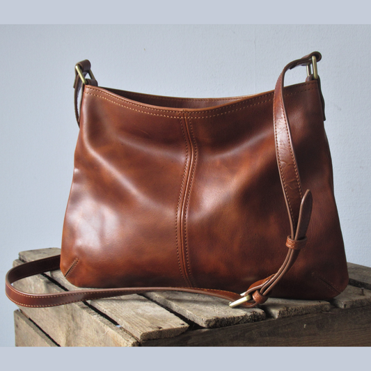 Brown Leather Medium Crossbody Bag