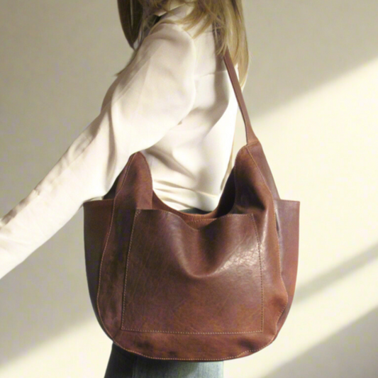 Dark Brown Leather Shoulder Bag